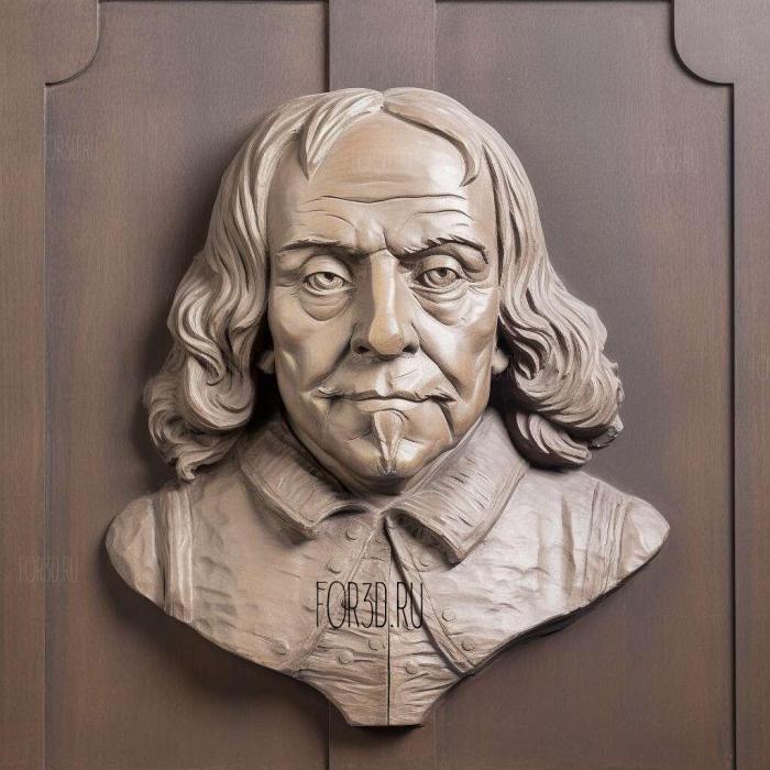 Oliver Cromwell 3 stl model for CNC